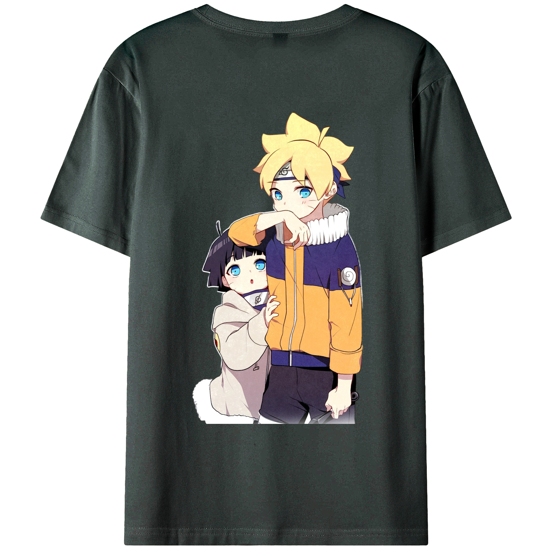 （画像用） NARUTO -ナルト- うずまき ボルト Uzumaki Boruto 綿100％ メンズ半袖Tシャツ（バックプリント） 通気性